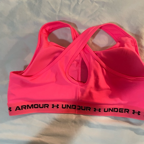 Under Armour Neon Pink Crossback Sports Bra - Picture 2 of 3